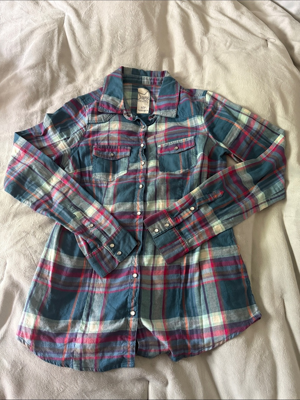 Garage Plaid Button Down Long Sleeve Shirt | Size Small